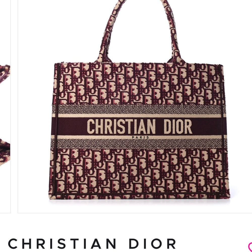 Christian Dior Oblique Small Book Tote- burgundy- like new!
